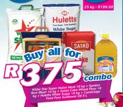 White Star Super Maize Meal-10Kg+Spekko Rice Blue-10Kg+Sasko Cake Wheat Flour-10Kg Combo