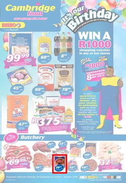 Cambridge Food KZN : September Month End (20 Sept - 7 Oct 2018), page 1