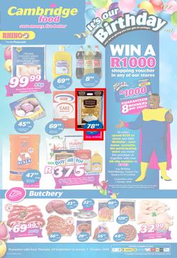 Cambridge Food KZN : September Month End (20 Sept - 7 Oct 2018), page 1