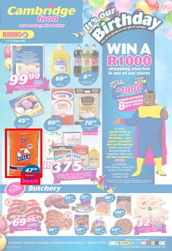 Cambridge Food KZN : September Month End (20 Sept - 7 Oct 2018), page 1