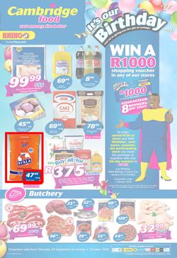 Cambridge Food KZN : September Month End (20 Sept - 7 Oct 2018), page 1