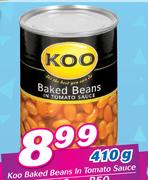 Koo Baked Beans In Tomato Sauce-410g
