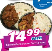 Chicken / Beef / Mutton Curry & Rice-Each