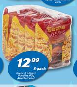Eezee 3 Minute Noodles Assorted-5 x 65g Each