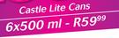 Castle Lite Cans-6 x 500ml