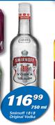 Smirnoff 1818 Original Vodka-750ml