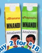 Mnandi Amahewu Assorted-2 x 1Ltr
