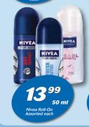 Nivea Roll On Assorted-50ml Each