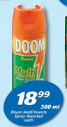 Doom Multi Insect Spray Assorted-300ml Each