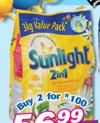 Sunlight 2 In 1 Hand Washing Powder-2 x 3Kg