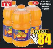 Brookes Oros Original Orange Squash-3 x 2L