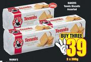 Bakers Tennis Bicuits Assorted-3 x 200g