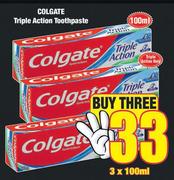 Colgate Triple Action Toothpaste-3 x 100ml