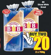 BB Sliced White Bread-2 x 700g