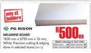 PG Bison Melamine Board 1830mm x 2750mm x 16mm(White)-Each