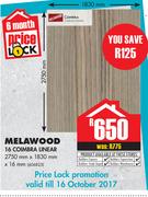 Melawood 16 Coimbra Linear 2750mm x 1830mm x 16mm