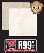 Matt Glazed Porcelain Tiles 80x80-Per Sqm