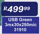 USB Green 3m x 30 x 250 Mic