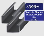 Steel Lip Channel 75 x 50 x 20 x 2mm 6m