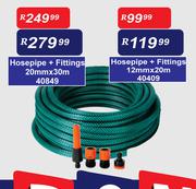 Hosepipe + Fittings 12mm x 20m