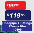 Hosepipe + Fittings 12mm x 20m