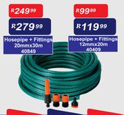 Hosepipe + Fittings 12mm x 20m