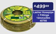 Lasher Hosepipe + Fittings 12mm x 20m