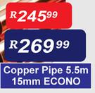 Econo Copper Pipe 5.5m 15mm