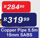 SABS Copper Pipe 5.5m 15mm 