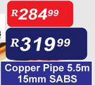 SABS Copper Pipe 5.5m 15mm
