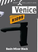 Soft Collection Venice Basin Mixer (Black)