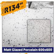 Matt Glazed Porcelain 600 x 600-Per Sqm