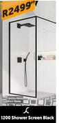 Soft Collection 1200 Shower Screen Black 1200 x 1900
