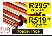 Copper Pipe 15mm 5.5 m 33262