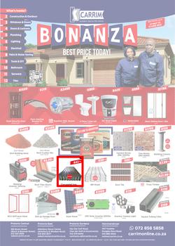 K Carrim Builders Mecca : Bonanza Best Price Today (27 May - 13 June 2022), page 1