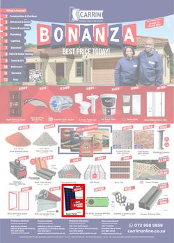 K Carrim Builders Mecca : Bonanza Best Price Today (27 May - 13 June 2022), page 1