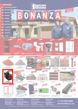 K Carrim Builders Mecca : Bonanza Best Price Today (27 May - 13 June 2022), page 1