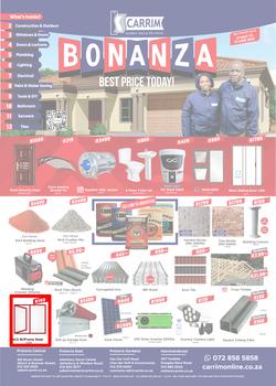K Carrim Builders Mecca : Bonanza Best Price Today (27 May - 13 June 2022), page 1