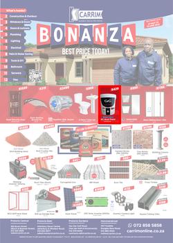 K Carrim Builders Mecca : Bonanza Best Price Today (27 May - 13 June 2022), page 1