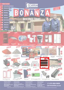 K Carrim Builders Mecca : Bonanza Best Price Today (27 May - 13 June 2022), page 1