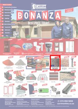 K Carrim Builders Mecca : Bonanza Best Price Today (27 May - 13 June 2022), page 1