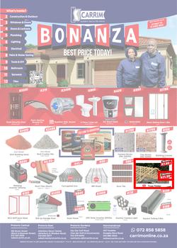 K Carrim Builders Mecca : Bonanza Best Price Today (27 May - 13 June 2022), page 1
