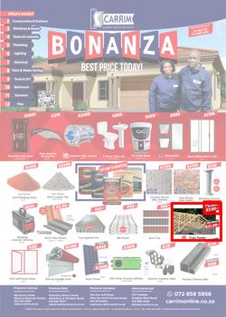 K Carrim Builders Mecca : Bonanza Best Price Today (27 May - 13 June 2022), page 1