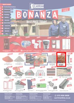 K Carrim Builders Mecca : Bonanza Best Price Today (27 May - 13 June 2022), page 1