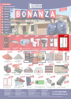 K Carrim Builders Mecca : Bonanza Best Price Today (27 May - 13 June 2022), page 1