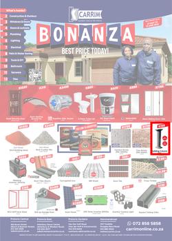 K Carrim Builders Mecca : Bonanza Best Price Today (27 May - 13 June 2022), page 1