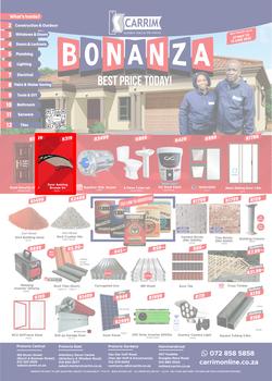 K Carrim Builders Mecca : Bonanza Best Price Today (27 May - 13 June 2022), page 1
