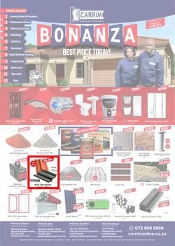 K Carrim Builders Mecca : Bonanza Best Price Today (27 May - 13 June 2022), page 1
