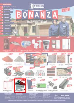 K Carrim Builders Mecca : Bonanza Best Price Today (27 May - 13 June 2022), page 1