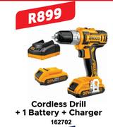 Ingco Cordless Drill + 1 Battery + Charger